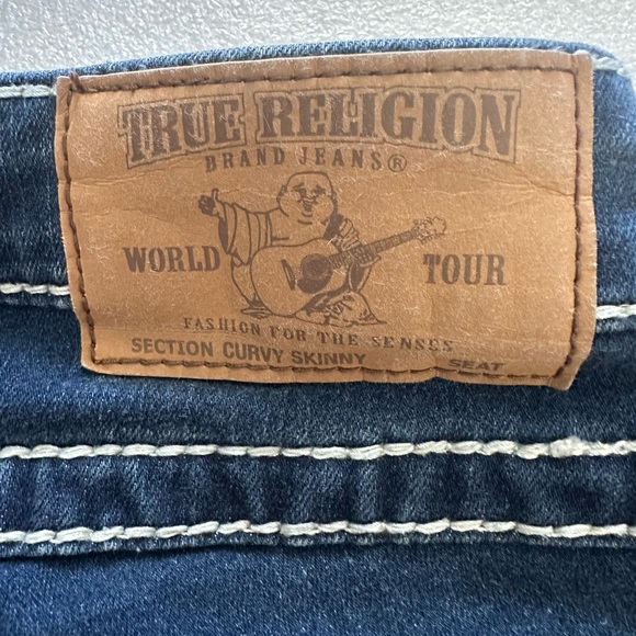 True Religion Women's Blue Denim Curvy Skinny Stretchy Jeans Size 27 - Picture 4 of 12